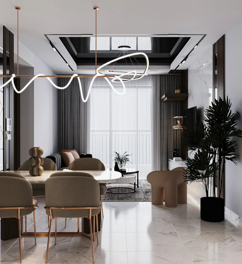 simple-classic-chandelier-hanging-dining-mirror-wall-background